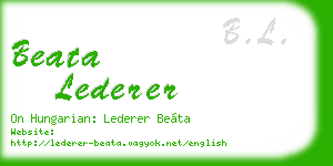 beata lederer business card
